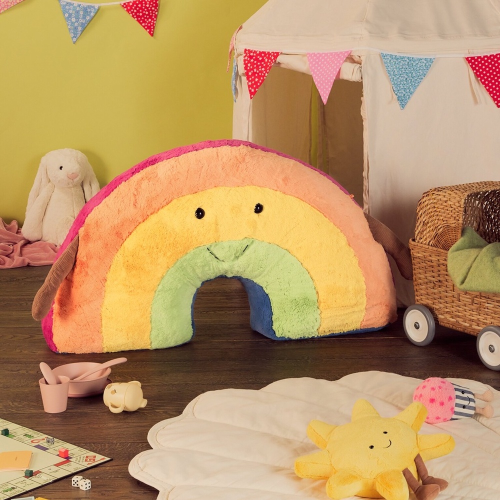 🌈 Jellycat Amuseable Rainbow Plush 🌈 – GIGANTIC! RARE & HTF! 40" Collectible